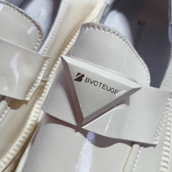 Bvoteuge Cream Patent Loafer Shoes 7.5 Minimalist Quietlux Dress Classic Career - Picture 2 of 9